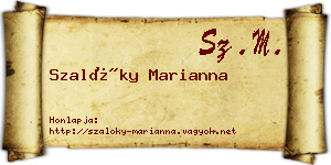 Szalóky Marianna névjegykártya