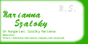 marianna szaloky business card